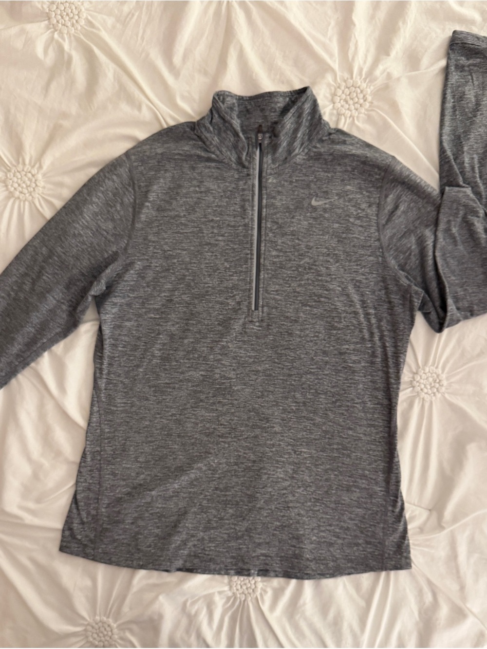 Nike Women's Gray Quarter-Zip Performance Athletic Top size M